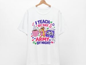 I Teach By Day, Army By Night Teacher T-Shirt — Military Mom/Dad Teacher Tee